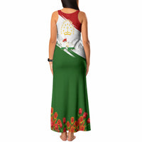 Tajikistan Independence Day Tank Maxi Dress Ismoil Somoni Monument Flag Map Red Tulips