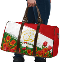Tajikistan Independence Day Travel Bag Ismoil Somoni Monument Flag Map Red Tulips