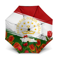 Tajikistan Independence Day Umbrella Ismoil Somoni Monument Flag Map Red Tulips