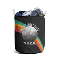 Never Forget Pluto 1930-2006 Laundry Basket Vintage Retro Rainbow Planet Outer Space Astronomy Graphic Art