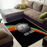 Never Forget Pluto 1930-2006 Area Rug Vintage Retro Rainbow Planet Outer Space Astronomy Graphic Art