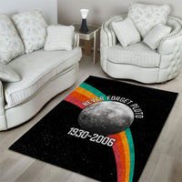 Never Forget Pluto 1930-2006 Area Rug Vintage Retro Rainbow Planet Outer Space Astronomy Graphic Art