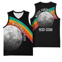 Never Forget Pluto 1930-2006 Basketball Jersey Vintage Retro Rainbow Planet Outer Space Astronomy Graphic Art