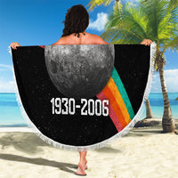Never Forget Pluto 1930-2006 Beach Blanket Vintage Retro Rainbow Planet Outer Space Astronomy Graphic Art