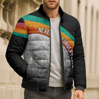 Never Forget Pluto 1930-2006 Bomber Puffer Jacket Vintage Retro Rainbow Planet Outer Space Astronomy Graphic Art