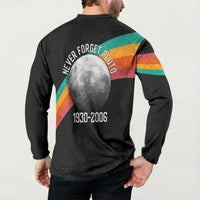 Never Forget Pluto 1930-2006 Button Sweatshirt Vintage Retro Rainbow Planet Outer Space Astronomy Graphic Art