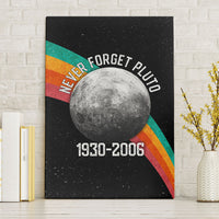 Never Forget Pluto 1930-2006 Canvas Wall Art Vintage Retro Rainbow Planet Outer Space Astronomy Graphic Art
