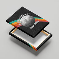 Never Forget Pluto 1930-2006 Canvas Wall Art Vintage Retro Rainbow Planet Outer Space Astronomy Graphic Art