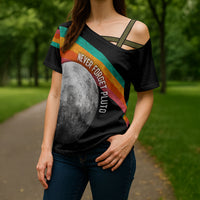 Never Forget Pluto 1930-2006 Cross Shoulder Shirt Vintage Retro Rainbow Planet Outer Space Astronomy Graphic Art