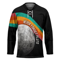 Never Forget Pluto 1930-2006 Hockey Jersey Vintage Retro Rainbow Planet Outer Space Astronomy Graphic Art