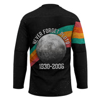 Never Forget Pluto 1930-2006 Hockey Jersey Vintage Retro Rainbow Planet Outer Space Astronomy Graphic Art
