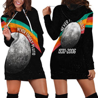 Never Forget Pluto 1930-2006 Hoodie Dress Vintage Retro Rainbow Planet Outer Space Astronomy Graphic Art