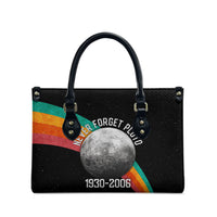 Never Forget Pluto 1930-2006 Leather Bag Vintage Retro Rainbow Planet Outer Space Astronomy Graphic Art