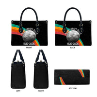 Never Forget Pluto 1930-2006 Leather Bag Vintage Retro Rainbow Planet Outer Space Astronomy Graphic Art