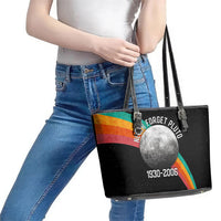 Never Forget Pluto 1930-2006 Leather Tote Bag Vintage Retro Rainbow Planet Outer Space Astronomy Graphic Art