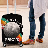 Never Forget Pluto 1930-2006 Luggage Cover Vintage Retro Rainbow Planet Outer Space Astronomy Graphic Art