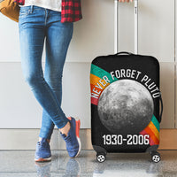 Never Forget Pluto 1930-2006 Luggage Cover Vintage Retro Rainbow Planet Outer Space Astronomy Graphic Art
