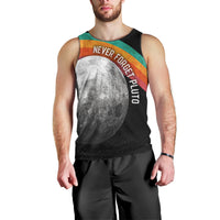 Never Forget Pluto 1930-2006 Men Tank Top Vintage Retro Rainbow Planet Outer Space Astronomy Graphic Art