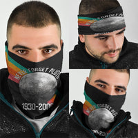 Never Forget Pluto 1930-2006 Neck Gaiter Vintage Retro Rainbow Planet Outer Space Astronomy Graphic Art