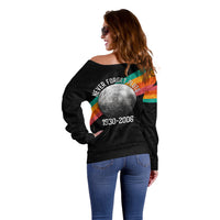 Never Forget Pluto 1930-2006 Off Shoulder Sweater Vintage Retro Rainbow Planet Outer Space Astronomy Graphic Art