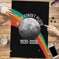 Never Forget Pluto 1930-2006 Puzzle Vintage Retro Rainbow Planet Outer Space Astronomy Graphic Art