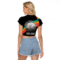 Never Forget Pluto 1930-2006 Raglan Cropped T Shirt Vintage Retro Rainbow Planet Outer Space Astronomy Graphic Art