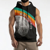 Never Forget Pluto 1930-2006 Sleeveless Hoodie Vintage Retro Rainbow Planet Outer Space Astronomy Graphic Art