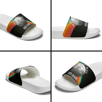 Never Forget Pluto 1930-2006 Slide Sandals Vintage Retro Rainbow Planet Outer Space Astronomy Graphic Art