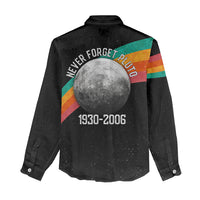 Never Forget Pluto 1930-2006 Women Casual Shirt Vintage Retro Rainbow Planet Outer Space Astronomy Graphic Art