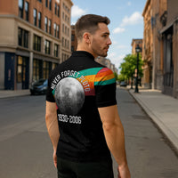 Never Forget Pluto 1930-2006 Zipper Polo Shirt Vintage Retro Rainbow Planet Outer Space Astronomy Graphic Art