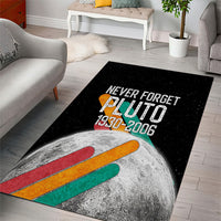 Never Forget Pluto Area Rug Retro Space Astronomy Science