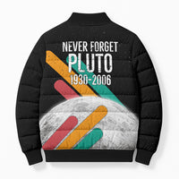Never Forget Pluto Bomber Puffer Jacket Retro Space Astronomy Science