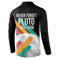 Never Forget Pluto Button Sweatshirt Retro Space Astronomy Science