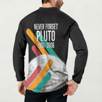 Never Forget Pluto Button Sweatshirt Retro Space Astronomy Science