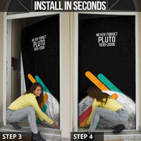 Never Forget Pluto Door Cover Retro Space Astronomy Science