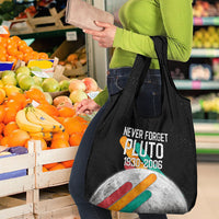 Never Forget Pluto Grocery Bag Retro Space Astronomy Science