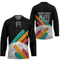 Never Forget Pluto Hockey Jersey Retro Space Astronomy Science