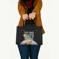 Never Forget Pluto Leather Bag Retro Space Astronomy Science