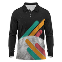 Never Forget Pluto Long Sleeve Polo Shirt Retro Space Astronomy Science