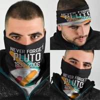 Never Forget Pluto Neck Gaiter Retro Space Astronomy Science