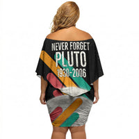 Never Forget Pluto Off Shoulder Short Dress Retro Space Astronomy Science