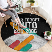 Never Forget Pluto Round Carpet Retro Space Astronomy Science