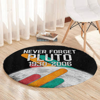 Never Forget Pluto Round Carpet Retro Space Astronomy Science