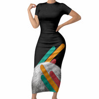 Never Forget Pluto Short Sleeve Bodycon Dress Retro Space Astronomy Science