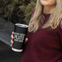 Never Forget Pluto Tumbler Cup Retro Space Astronomy Science