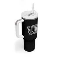 Never Forget Pluto Tumbler With Handle Retro Space Astronomy Science