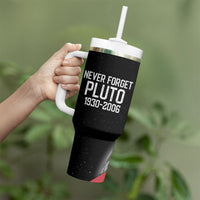 Never Forget Pluto Tumbler With Handle Retro Space Astronomy Science