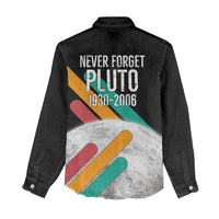 Never Forget Pluto Women Casual Shirt Retro Space Astronomy Science
