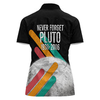 Never Forget Pluto Women Polo Shirt Retro Space Astronomy Science