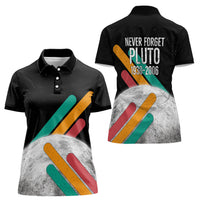 Never Forget Pluto Women Polo Shirt Retro Space Astronomy Science